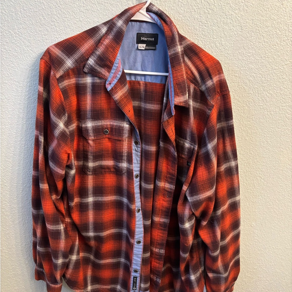 Marmot Red and Black Plaid Shirt